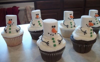 Zelf sneeuwpop cupcakes maken